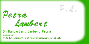 petra lambert business card